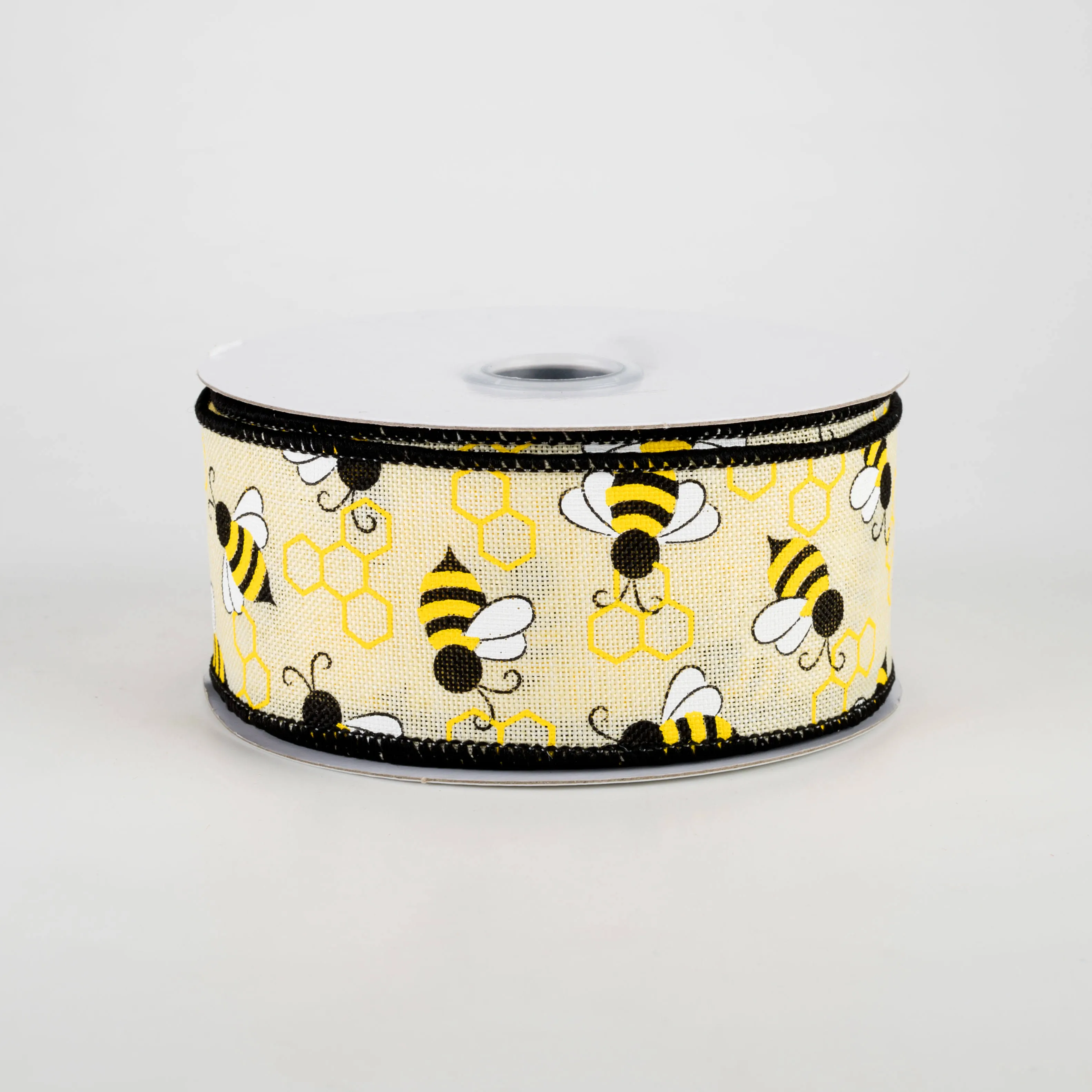 1.5in Mini Bumblebees on Royal Ribbon: Yellow (10 Yards)