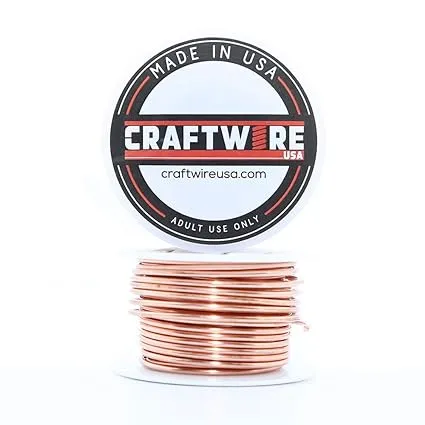 Solid Bare Copper Wire Round,Bright,Half Hard,5 OZ 14 Gauge,28 Feet (Choose 10 to 30 ga.)