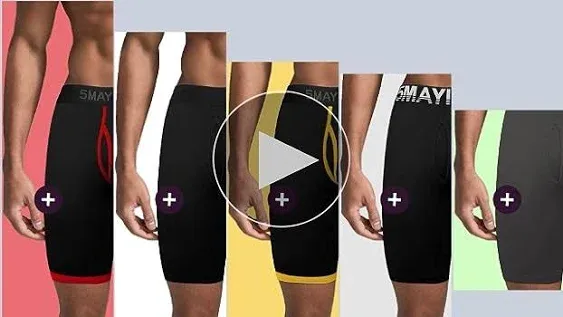 5Mayi Mens Underwear Cotton Boxer Briefs 9 Inch Long Leg Boxer Briefs for Men Pack