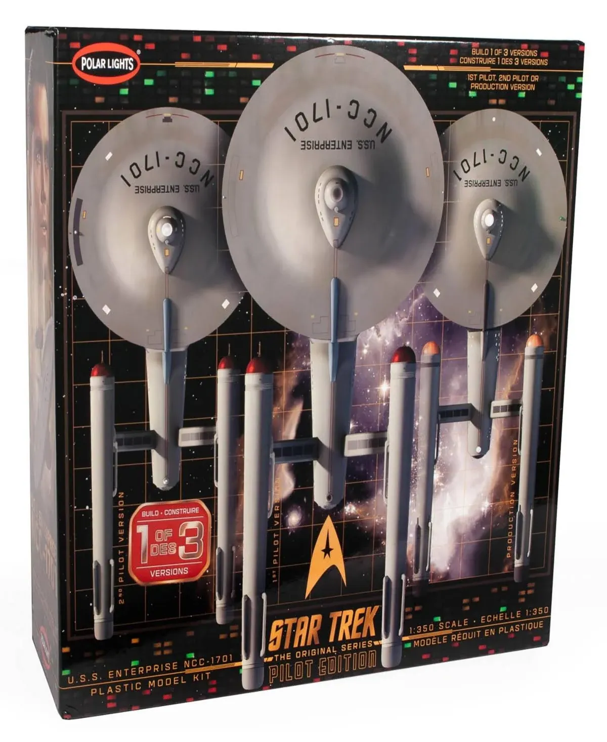 Skill 2 Model Kit U.S.S. Enterprise NCC-1701 Pilot Edition Star Trek 3-in-1 1/3