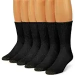 Gold Toe Men's Cotton Crew Socks, Black, Size 10-13 - 6 pairs