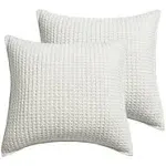 Mills Waffle Euro Sham - Set Of 2 In White