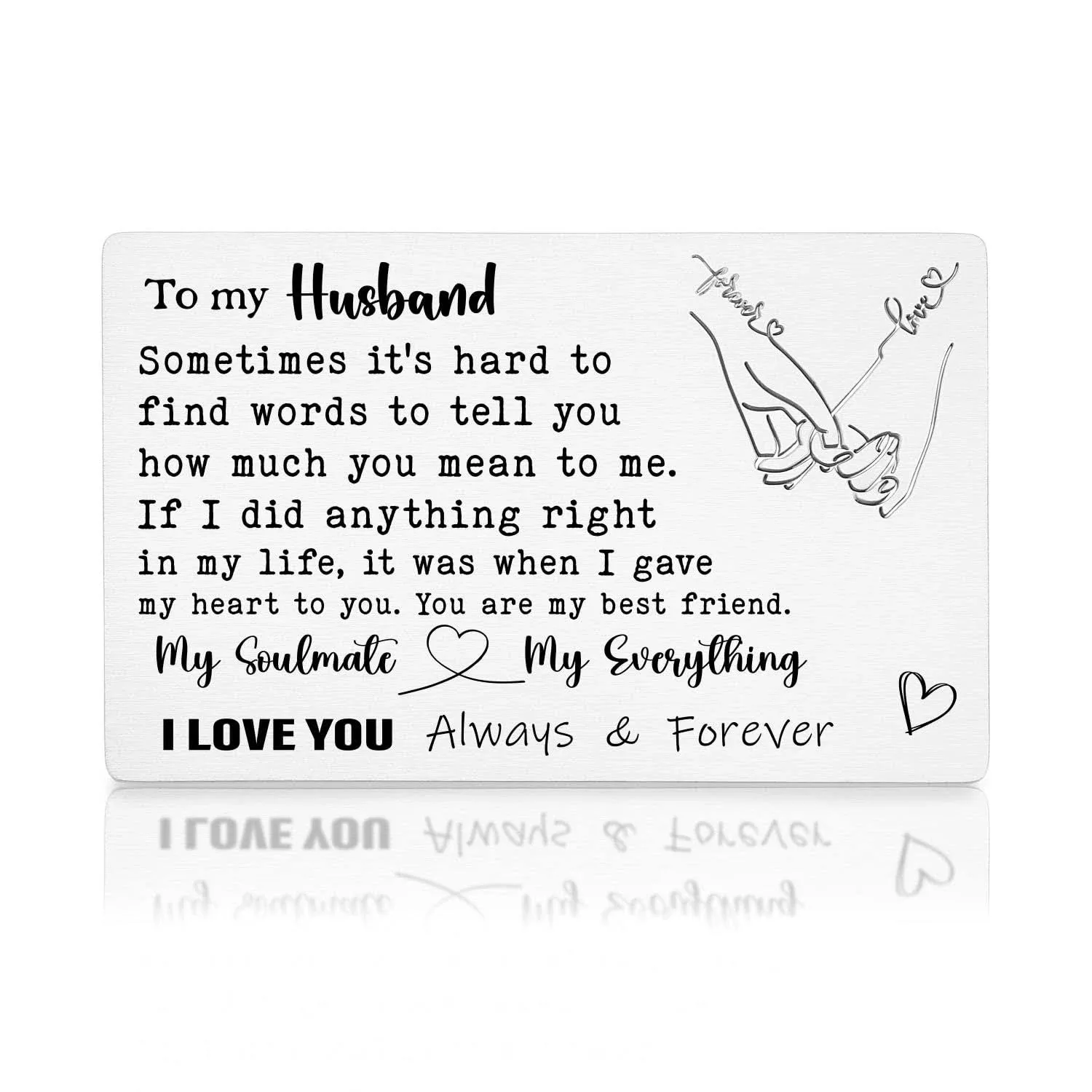 akeke Husband Wallet Card From Wife Anniversary Card for Him Hubby Engraved W...