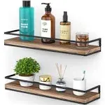 Floating Shelves Wall Mounted Set of 2, Rustic Wood Wall Storage Shelves for ...