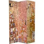 6 ft. Tall Double Sided Works of Klimt Room Divider - Stoclet Frieze