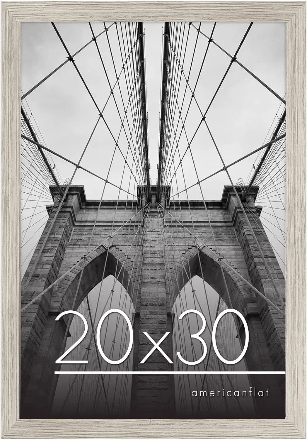 Americanflat 20x30 Poster Frame with Polished Plexiglass - Driftwood Picture Frame with Engineered Wood - Epic Collection - Wide Photo Frame for Wall Display