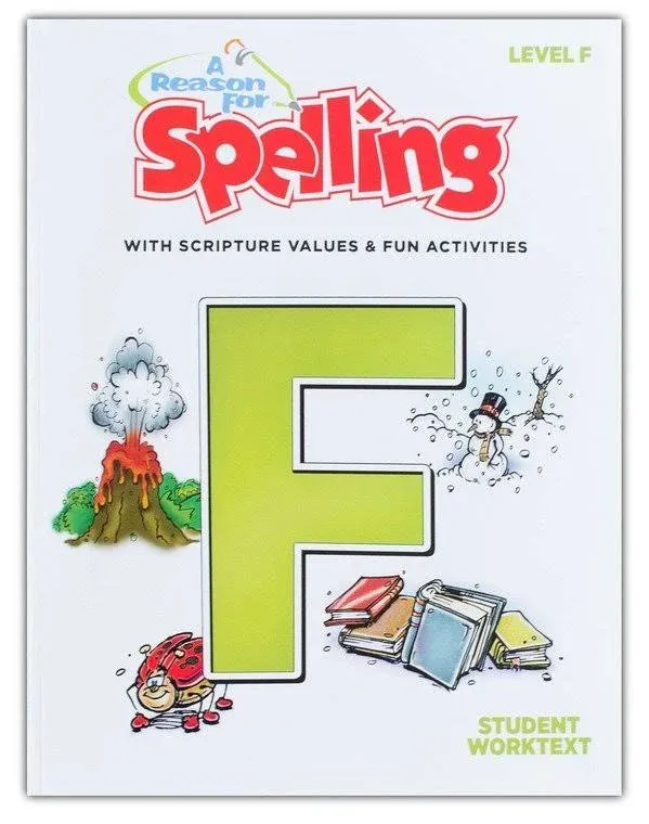 6th Grade Spelling Student Workbook Level F by A Reason For - Sixth Graders Practice Workbooks for Words, Vocabulary & Comprehension Skills - Kids Help Books for Homeschool, Classroom, & Home