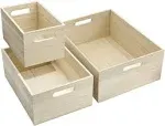 Sorbus Unfinished Wood Crates - Organizer Bins, Wooden Box for Pantry Organizer Storage, Closet, Arts & Crafts, Cabinet Organizers, Containers for