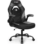 N-gen Comfortable Flip-Up Armrest Computer Gaming Chair with Swivel Wheels Adjustable, Gray