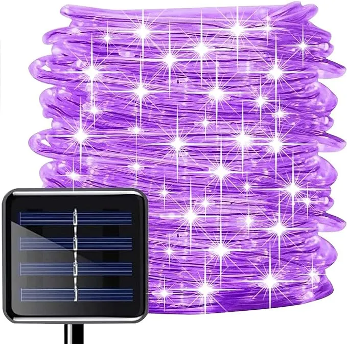 SUNSEATON Solar Rope Lights,100 LEDs 33ft/10m, 8 Modes Waterproof Solar String ...