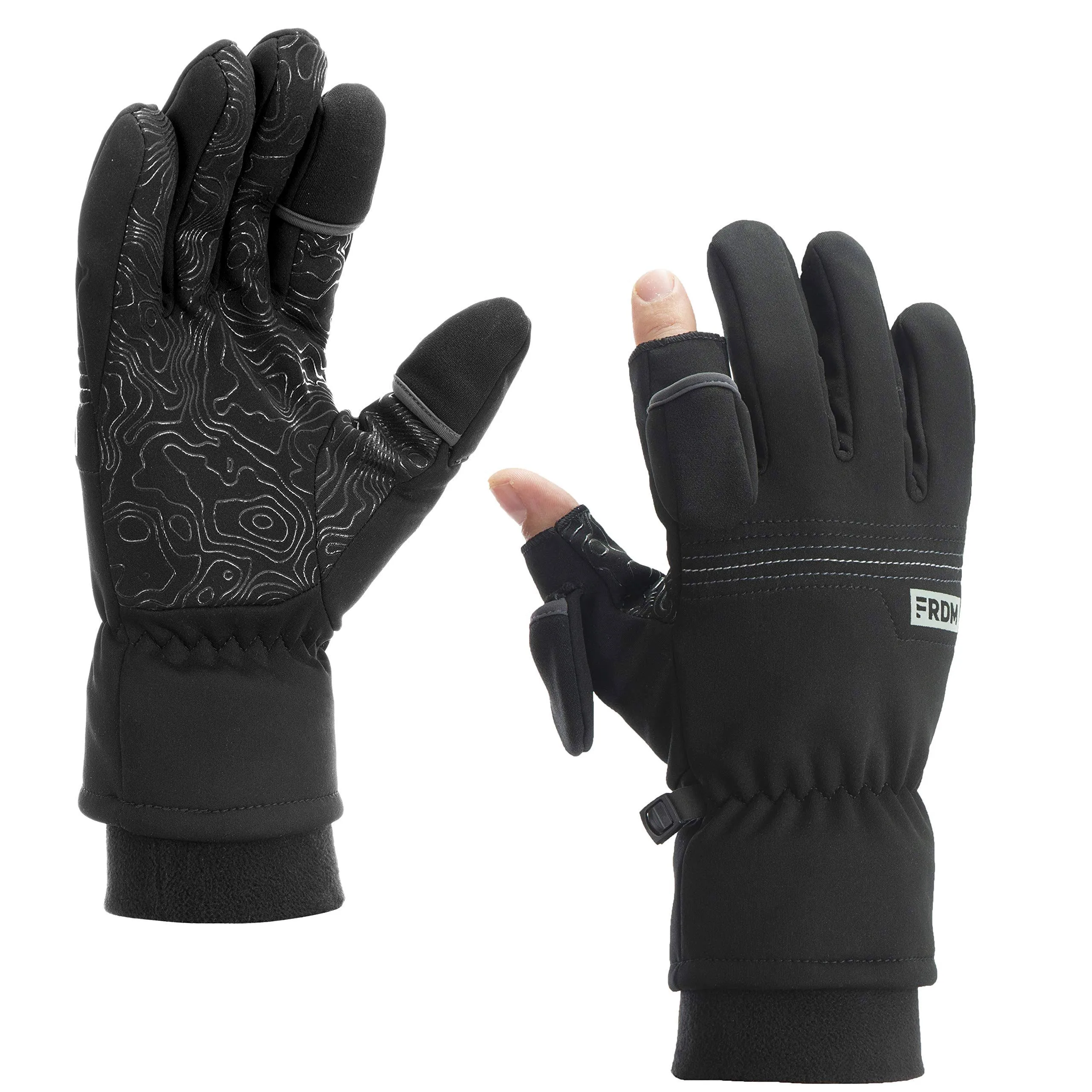 Free Fit Gloves from FRDM | Midweight 2-Finger Winter Gloves Black/Gray / S