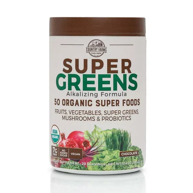 Country Farms Super Greens, Delicious Chocolate Flavor - 10.6 oz