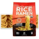 Lotus Foods Organic Gluten-Free Millet & Brown Rice Ramen Noodles, Nutty Flavor, 10 oz, 6 Count