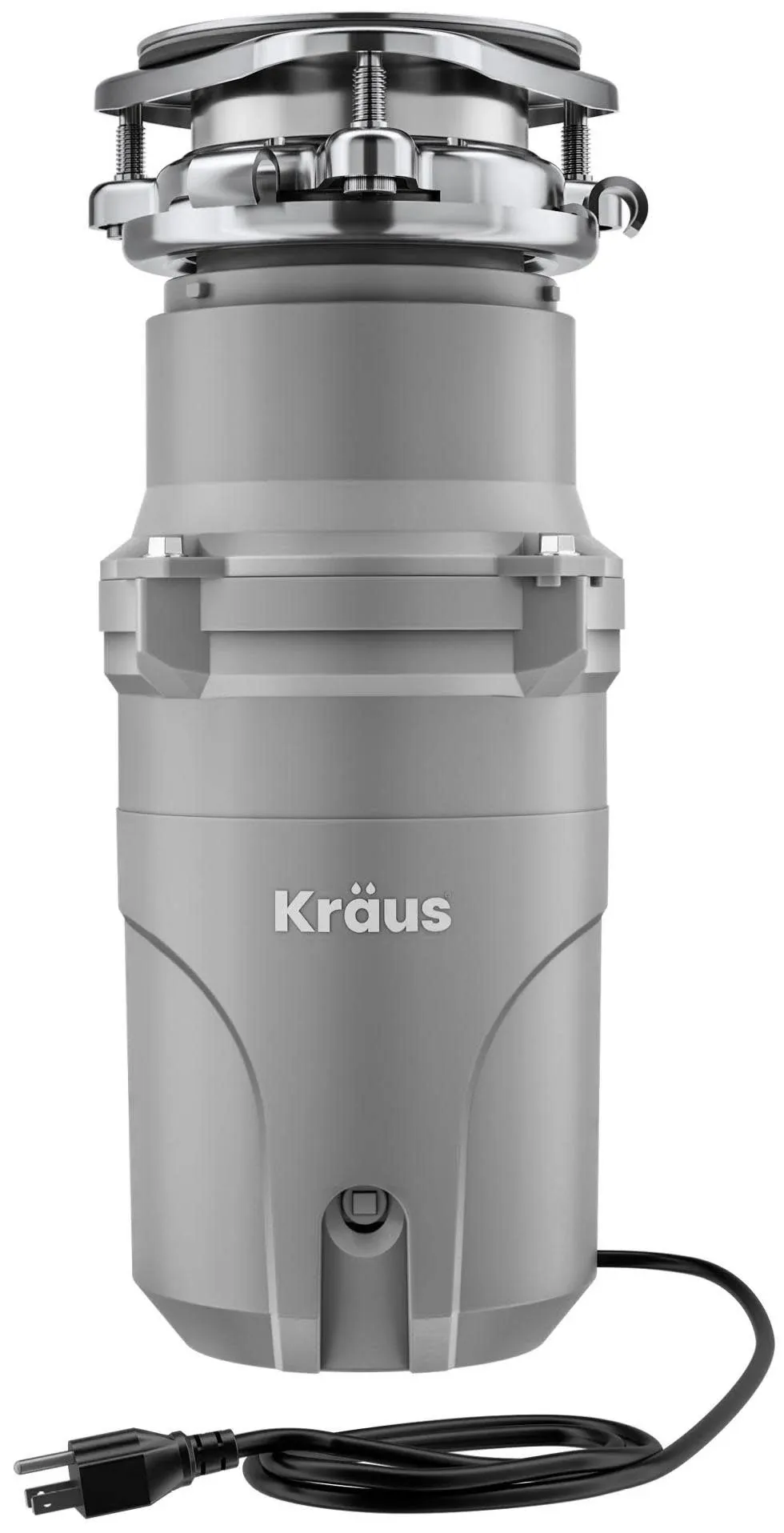 KRAUS Loften 1/2 HP Continuous Feed Garbage Disposal with Power Cord and Flange Included and Universal Mount KWD210-50MGR