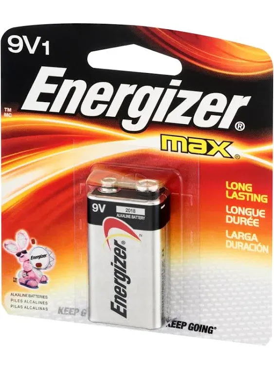 Energizer Max Alkaline 9 Volt Batteries, 1 Pack - 522BP