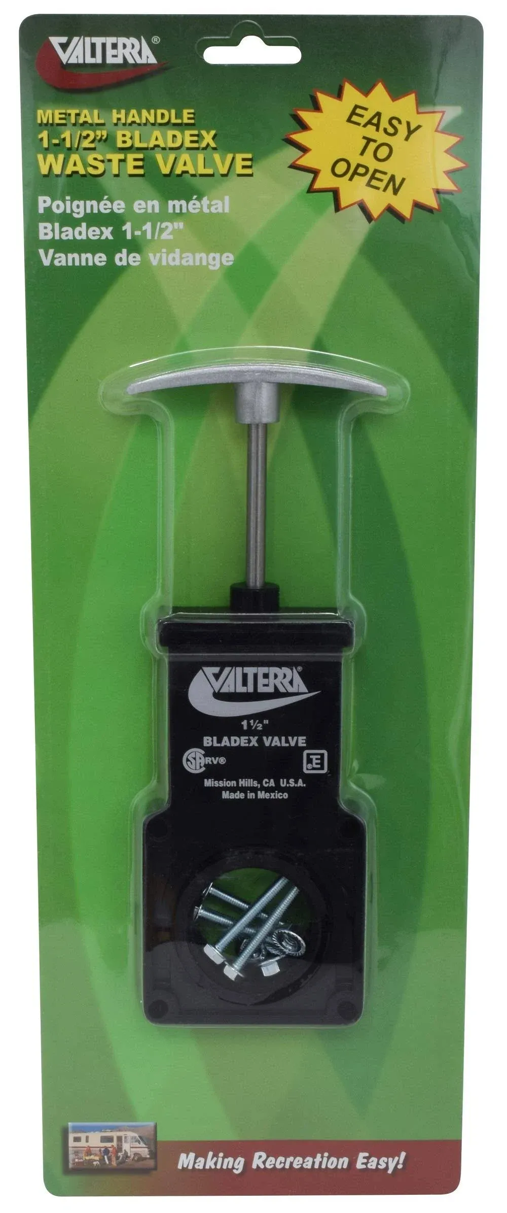 Valterra T1001vpm Bladex 1-1/2" Waste Valve with Metal Handle