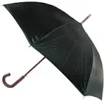 Totes Auto Open Wooden Stick Umbrella Black One Size