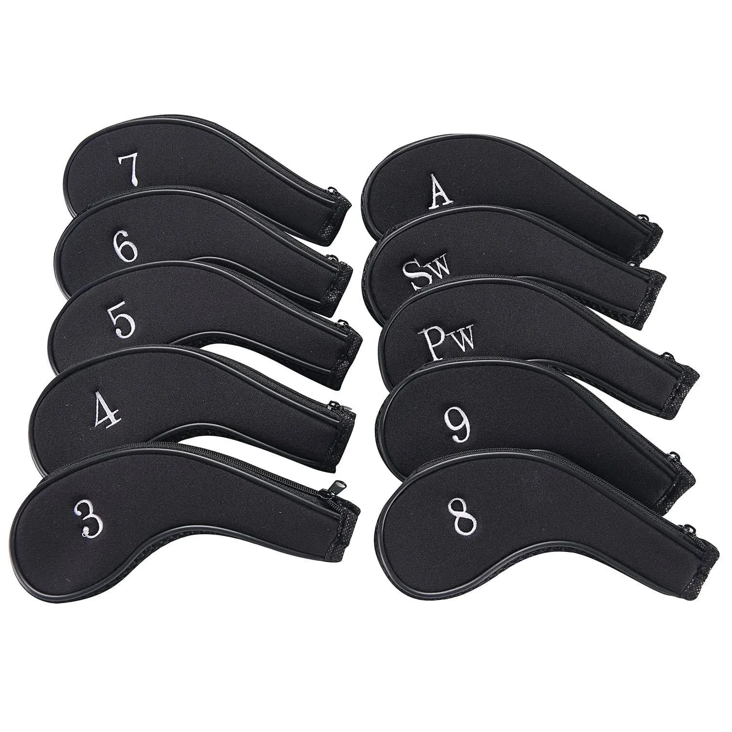 10pcs/set Zipper Golf Club Iron Head Cover For Taylormade Callaway Ping Mizuno