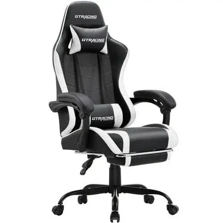 GTWD-200 Gaming Chair with Footrest, Height Adjustable Office Swivel Reclining, 