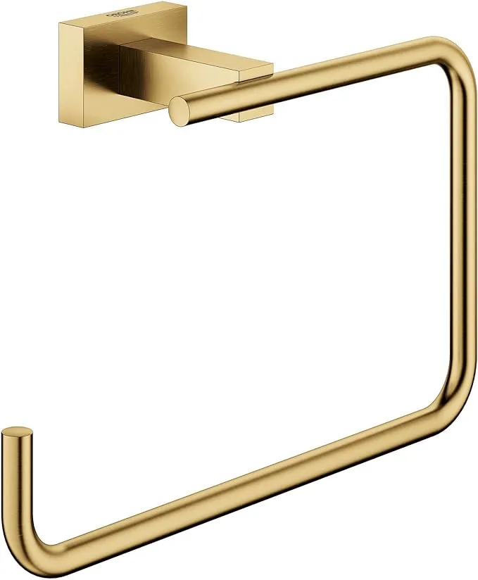 GROHE 40510EN1 Essentials Cube Towel Ring, Brushed Nickel