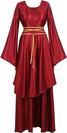 Parlsdy Womens Medieval Dress Victorian Costume Renaissance Long Dress Costumes 