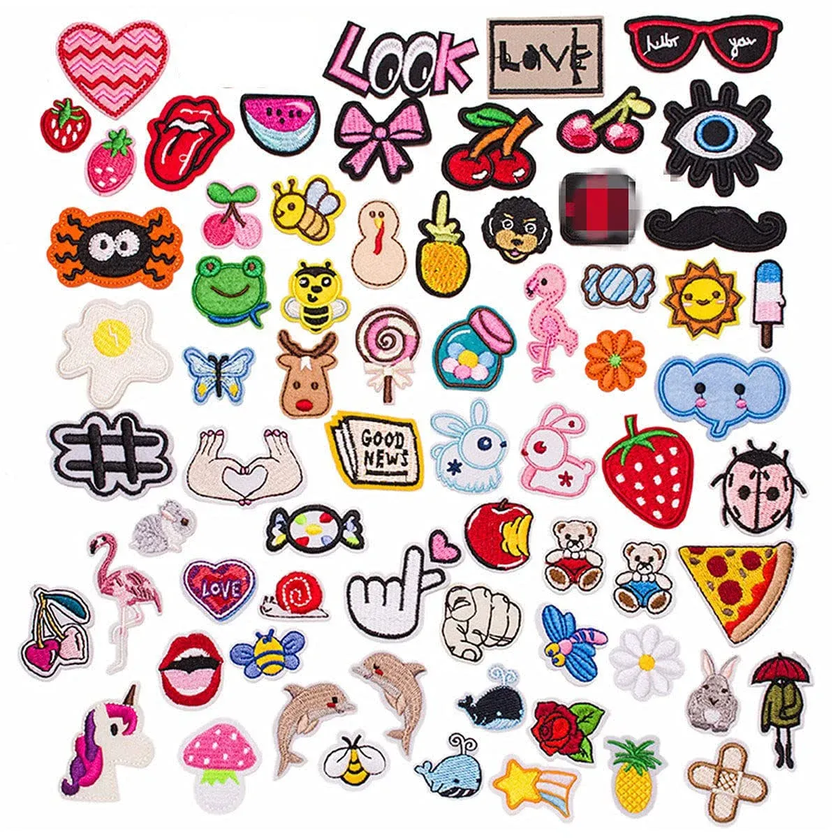 Butie.Patches 70pcs Assorted Styles Embroidered Sew On/Iron on Patch Applique ...