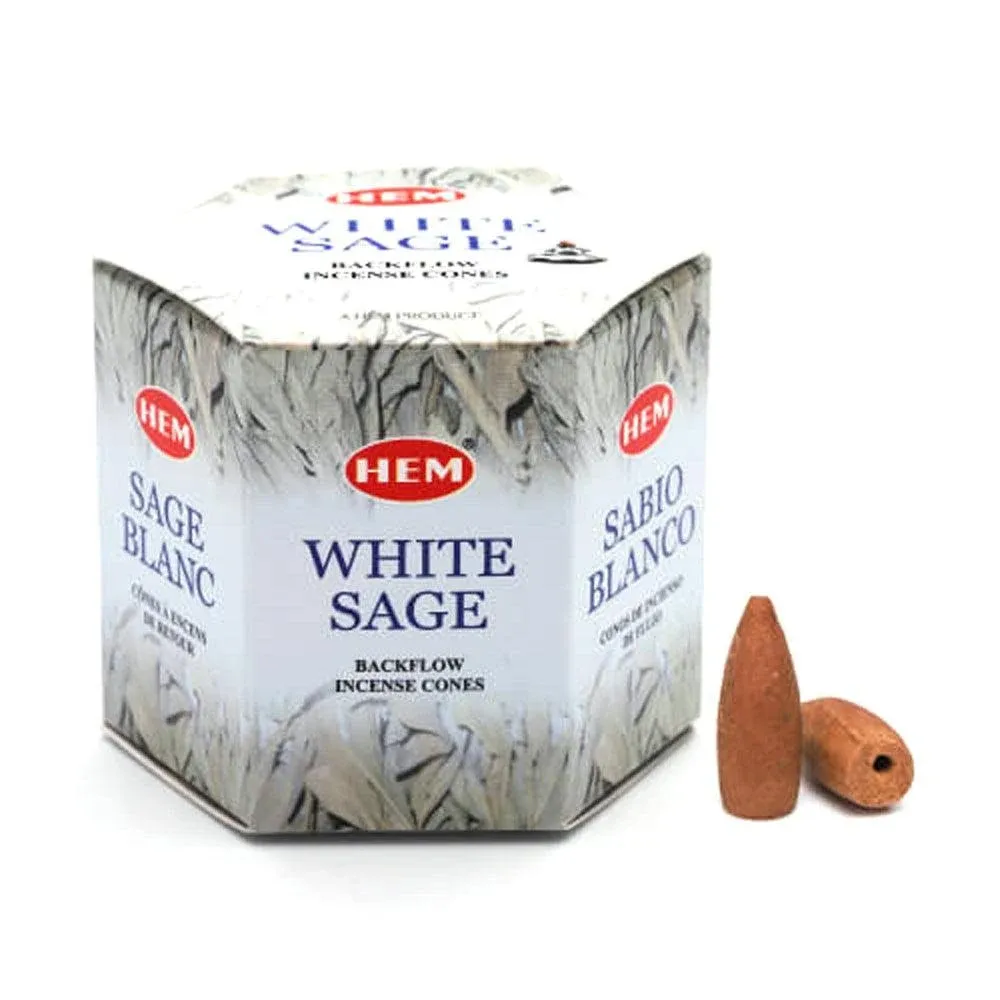 HEM White Sage Backflow Incense Cones