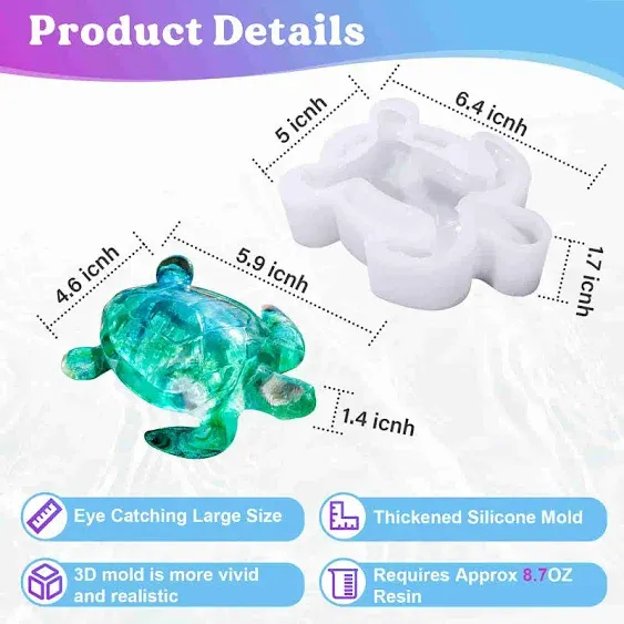 Let's Resin Turtle Shape Resin Mold