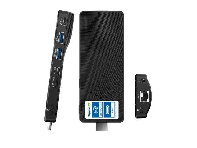 HIGOLEPC Fanless Mini PC Stick Windows 11 Pro Intel Celeron N4000 4GB/64GB Mini Computer TYPE C PD3.0 HDMI 4K Gigabit Ethernet WIFI 5.0 BT 5.2