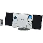 Jensen JMC-180 Silver Wall Mountable Vertical Loading CD Music System, Digital A