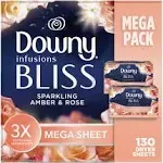 Downy Infusions Sparkling Amber & Rose Bliss Mega Dryer Sheets