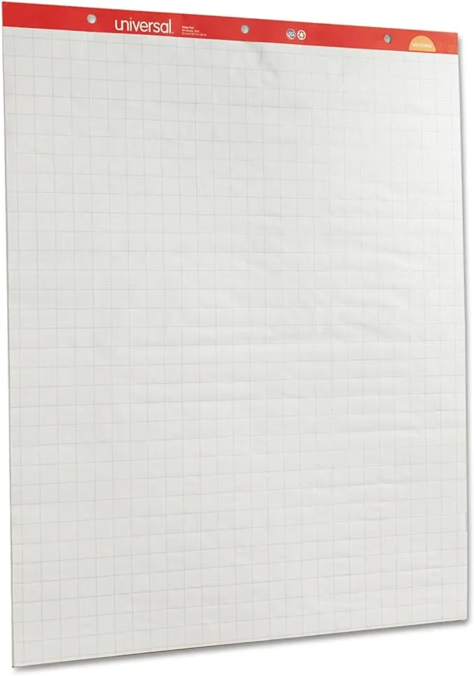 Universal Recycled Easel Pads Quadrille Rule 27 x 34 White 50-Sheet 2/Ctn