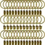 AMZSEVEN 40 Pack Metal Curtain Rings with Clips, Drapery Clips Hooks, Decorative