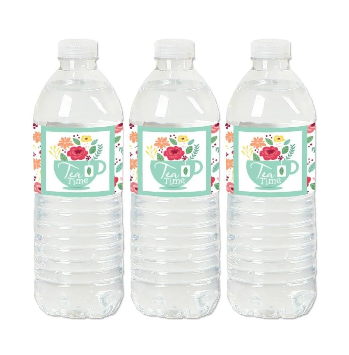 Big Dot of Happiness - Floral Let's Par-Tea - Garden Tea Party Water Bottle ...