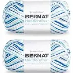 Bernat Handicrafter Cotton Big Ball Anchors Away Yarn - 2 Pack of 340g/12oz - Cotton - 4 Medium (Worsted) - 608 Yards - Knitting/Crochet