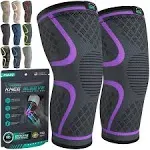 Modvel Compression Knee Brace for Women & Men - 2 Pack Knee Brace for Women Running Knee Pain, Knee Support Compression Sleeve, Workout Sports Knee