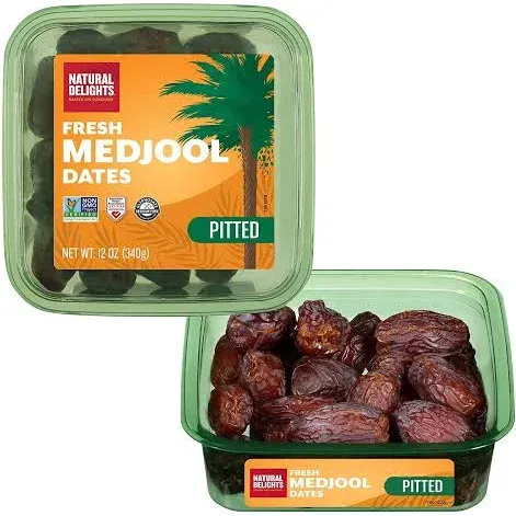 Natural Delights Medjool Dates – Large & Plump, Pitted Dates Medjool, Non-GMO ...