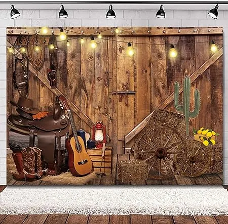 Svbright Farm Barn Cowboy Backdrop 8Wx6H Rustic Warehouse Barnyard Fall 