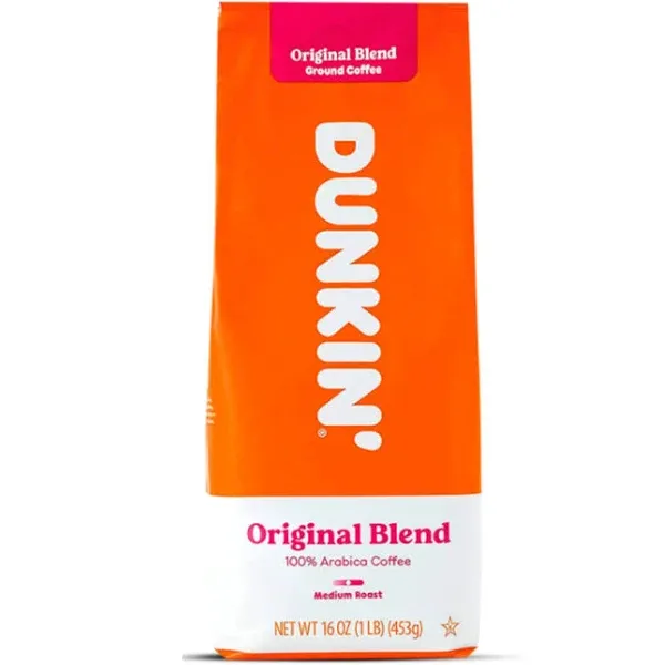 Dunkin' Donuts Dunkin Donuts Coffee Original Blend 16 OZ Bag, Pack of 1 1 Pound (Pack of 1)