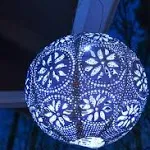 Soji Stella Boho Globe Solar Lantern 12" Blue