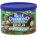 Blue Diamond Almonds, Bold Wasabi & Soy Flavored Snack Nuts, Single Serve Bags (1.5 Oz. Tubes, Pack of 12)