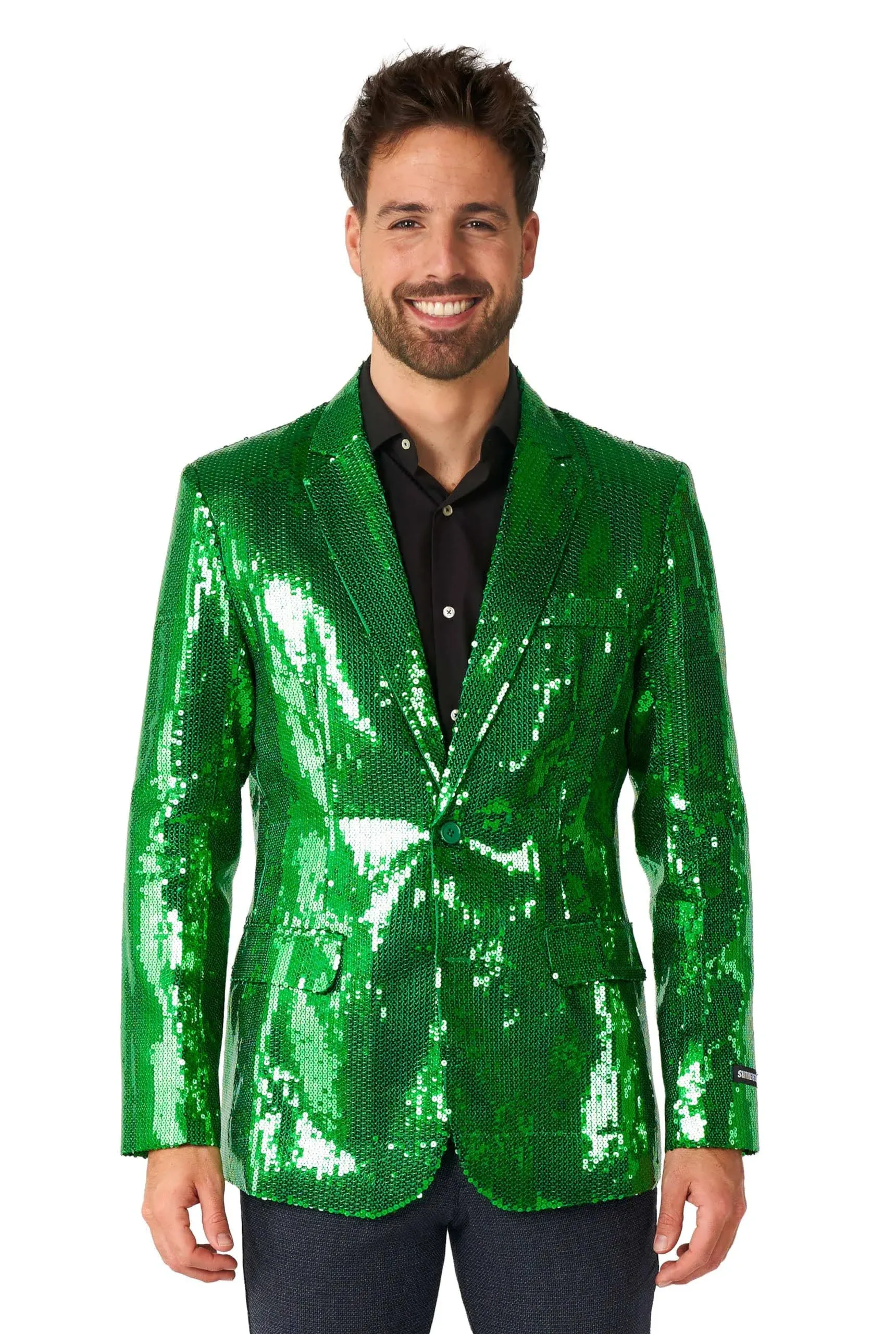 Suitmeister Men's Sequins Green Blazer, Small