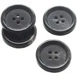 YaHoGa 22 Pieces Real Horn Buttons Set for Blazers Suits Coats 15MM 20MM Natural Black Buffalo Horn Blazer Buttons Suit Buttons for Men (Black)