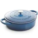 Crock Pot Artisan 5 Quart Enameled Cast Iron Braiser Pan - Sapphire Blue