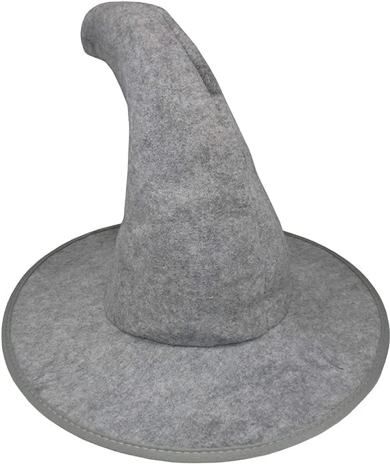 Nicky Bigs Novelties Adult Deluxe Gray Wizard Hat - Sorcerer Witch Costume Accessory Deluxe Grey Wizards Hat - Halloween Sorceress Hillbilly Cosplay Props Accessories