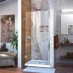 DreamLine SHDR-20357210-01 Unidoor 35-36 in. W x 72 in. H Frameless Hinged Shower Door Chrome