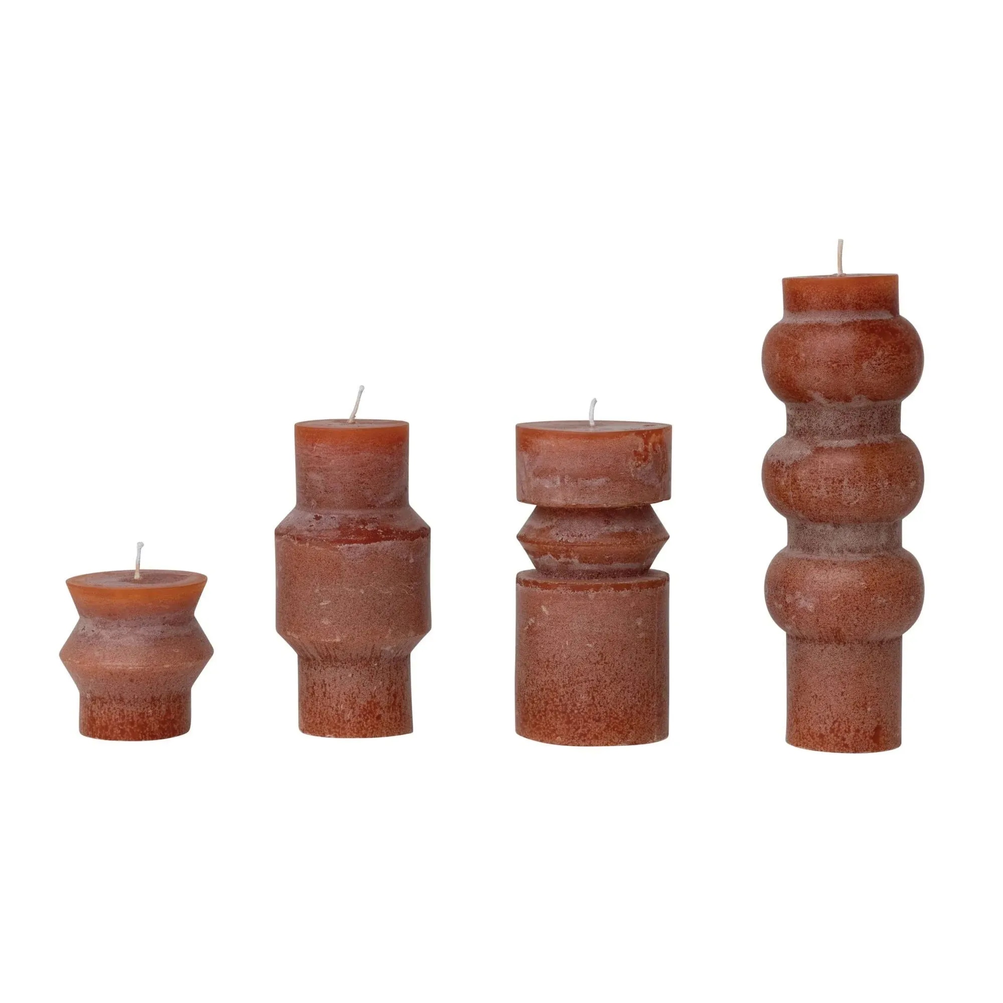 Creative Co-op Unscented Totem Pillar, Spice Candles, 3" L x 3" W x 6" H, Orange