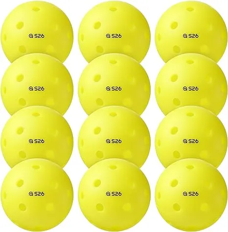 A11N SPORTS S26 Indoor Pickleballs- Consistent Bounce, Easy to Control and Durable Application - USAPA Approved - Ideal for All Ages - Available in Blue and Yellow