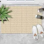 Shape28 Floor Mat Ultra-Thin Kitchen Bathroom Rug with Non Slip Rubber Backing 35 x 23 Inches Color Latte Design 5C