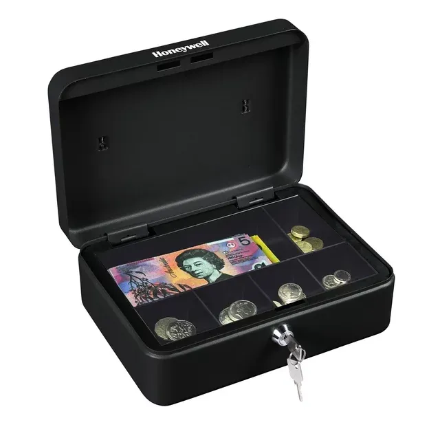 Honeywell, Standard Steel Cash Box, Black, 6112